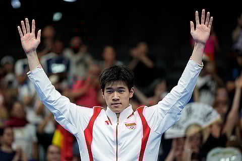 Men's 100-meter freestyle gold medal winner Pan Zhanle